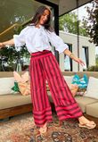 Bloc Stripe Wide Leg Pant Rhubarb Rose & Rioja